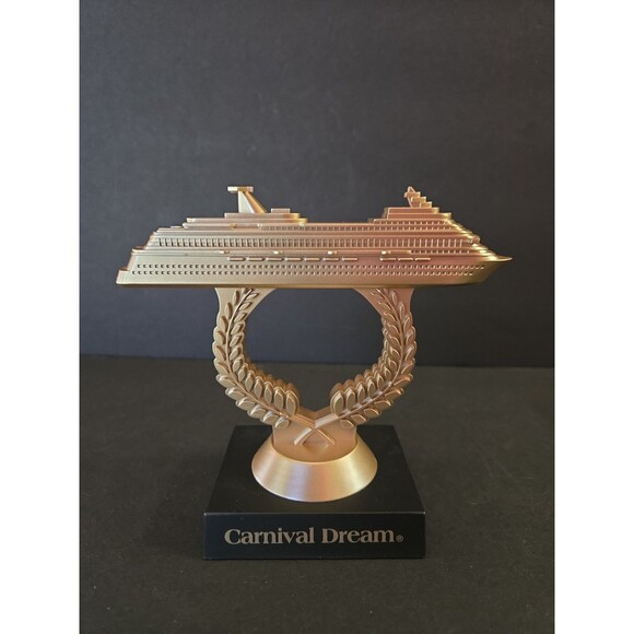 Other - Carnival Dream Choose Fun Cruise Ship On A Stick Trophy Gold Collectible 5×4"